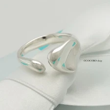 Authentic Tiffany & Co. Peretti Full Heart Ring Size 5 - 5.25 Silver 925 w/Pouch