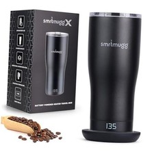 X Heated Coffee Mug 19 oz., 8 Hour Battery Life, Self-Heating, Black