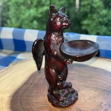 Winged CAT With Butler Tray 5.5  RARE CherryW...