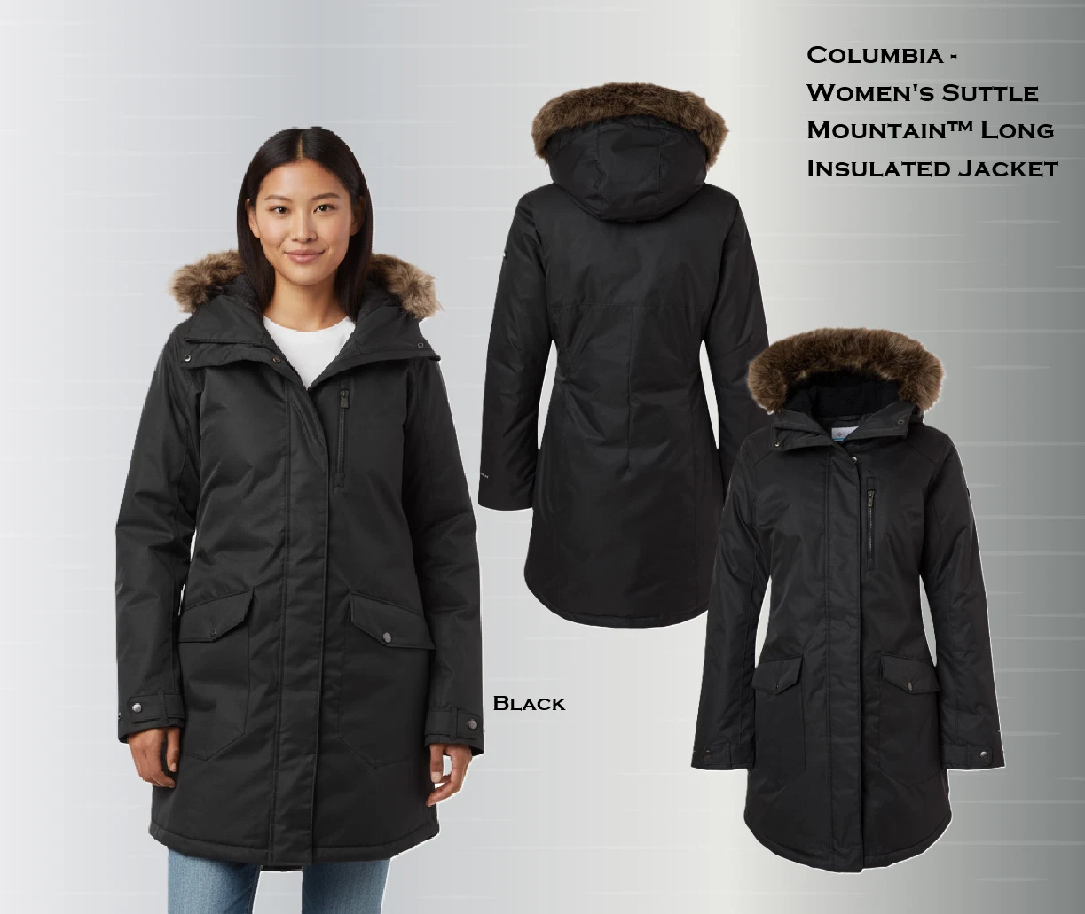 Columbia Suttle Mountain 179975 Women’s Long Jacket w/ Warm Insulated Hooded