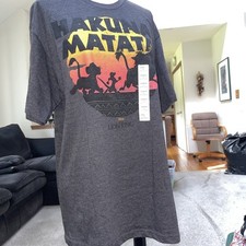 Disney Gray Cotton Lion King Hakuna Matata Pullover T Shirt Size Large New