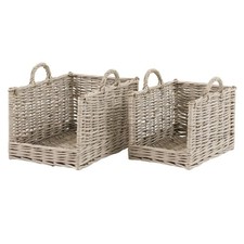 Lot de paniers à bûches : 2 paniers à bûches Corte de 51 cm, saule