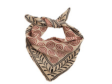 Organic Cotton Bandana Scarf: Hand Block Print Paisley Design