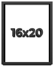 16x20 Shadow Box Frame Black | 1 inches Deep Real Wood Contemporary Shadowbox Di