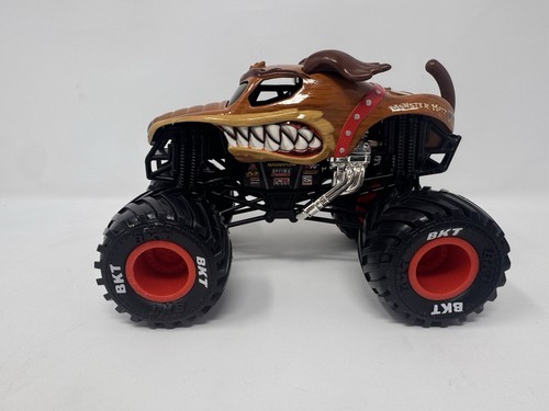 Hot Wheels Monster Jam 1:24 Monster Mutt Truck 7” BKT Tires Large Size Ears Tail - Picture 2 of 8