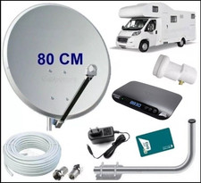 Kit Parabola TV Satellitare 80Cm da per Camper Con Decoder Tivusat HD Con Scheda