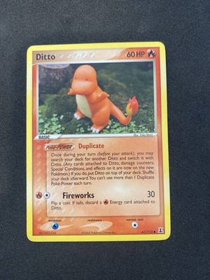 Ditto as Charmander 61/113 EX Delta Species 2005 Pokémon Card NM/LP Flat Clean