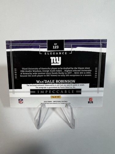 2022 Impeccable Football Wandale Robinson Elegance Dual RPA /5 - Picture 2 of 2