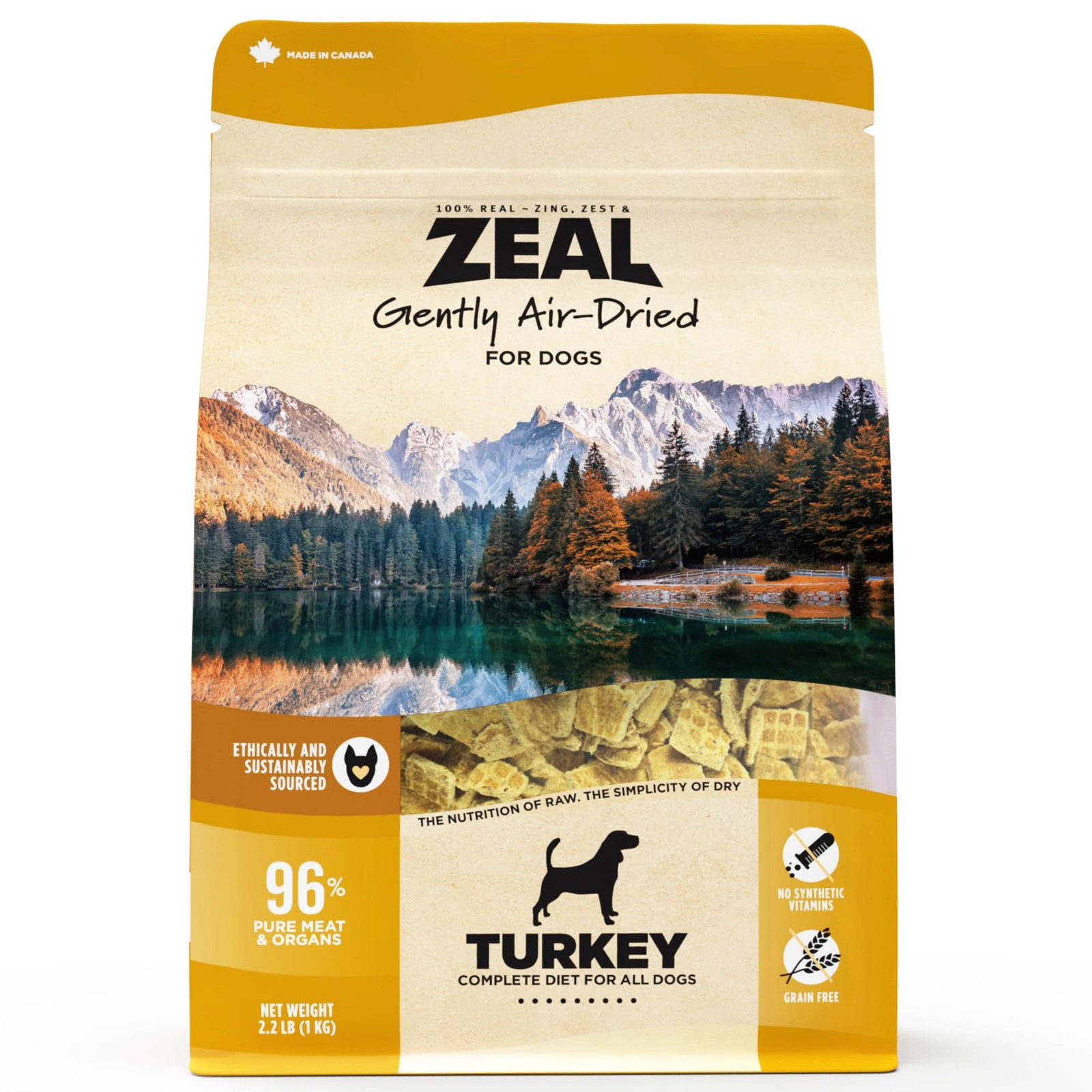 ZEAL Canada Air-Dried Turkey Recipe for Dogs - High Protein, Natural Superfoo...