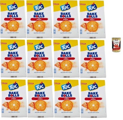 Tuc Bake Rolls Pizza, 12x150g, Ofengebackene, knusprige Pizza Brotchips+Polpa