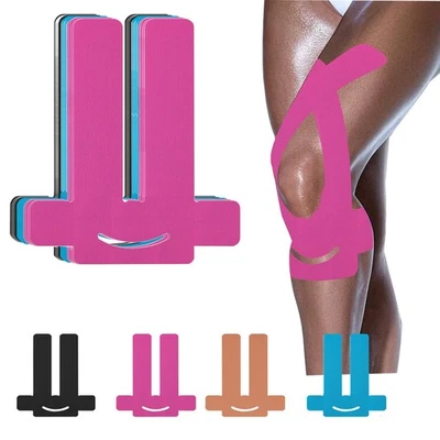 NELLHOMY 24pcs Precut Kinesiology Tape for Knee 4 Colors Elastic Breathable Athletic Tape