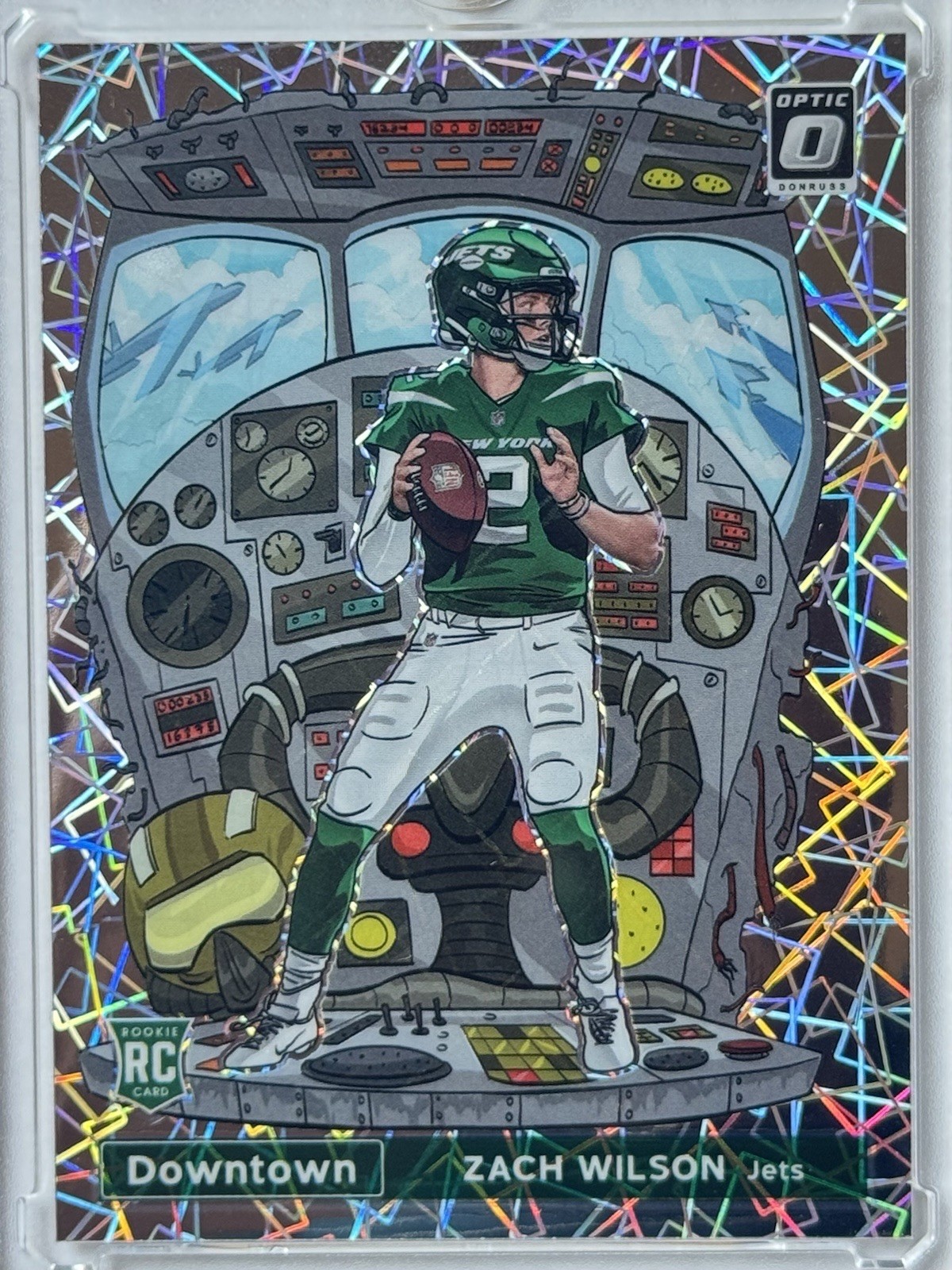 2021 Panini Optic Zach Wilson Rookie Downtown Laser Variation SSP