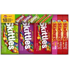 Mixed Chewy Candy Variety Pack Assortment - 18 Bars Box with Skittles