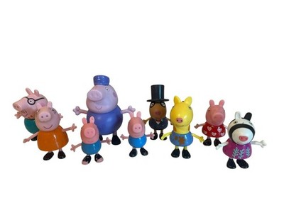 Peppa Pig Family Friends Figurine Set Lot of 9 Gerald Giraffe Grandpa Zoe Zebra