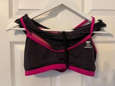 TYR Womens Durafast Solid Gray/pink Crosscutfit Workout Bikini Sz M EUC