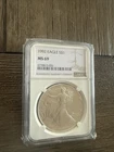 1992 $1 AMERICAN SILVER EAGLE NGC MS69 CLASSIC BROWN LABEL