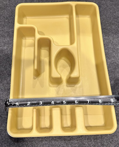 Rubbermaid Vintage HarvestGold Utensil Flatware Silverware Tray Drawer Organizer - Afbeelding 2 van 6
