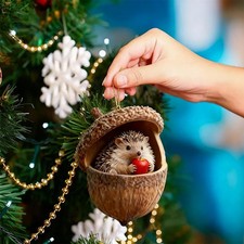 Forest Animal Acorn Ornament Cozy Forest Christmas Ornaments,2D Decors Hang N4P1