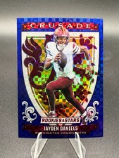 2025 Rookies & Stars - Jayden Daniels - Crusade - Blue Plaid Prizm