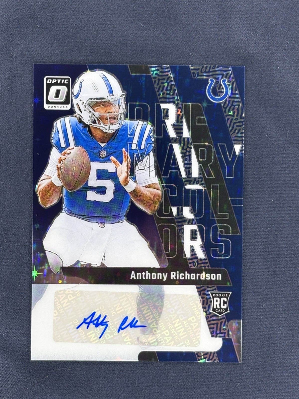 2023 Donruss Optic Anthony Richardson Auto Primary Colors /25