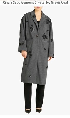 New Cinq à Sept Women's Crystal Ivy Gravis Coat Sz XXS