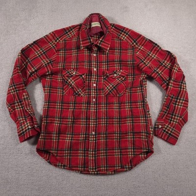 Vintage St Johns Bay Shirt Mens XL Plaid Wool Flannel Button Up