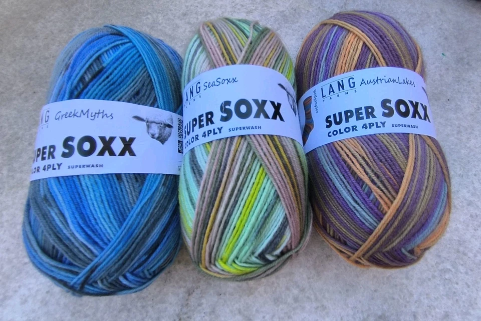 Three skein Lang socks yarns for hand knitting 100 g, Italy - Image 2 of 4