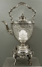 English Sterling Silver Tea Set 1885 MARTIN & HALL / ARABESQUE