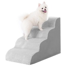 Dog Stairs Ramp, Curved 4-Step Dog Steps for Small Dogs and Cats, Pet Stairs ...