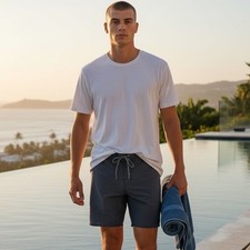 Patagonia Mens Board Shorts Navy Blue Recycled Stretch Swim Trunks Size 30