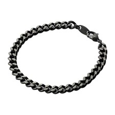 Phiten Titanium Carbide Chain Bracelet 21cm Long M size Pure Titanium Black