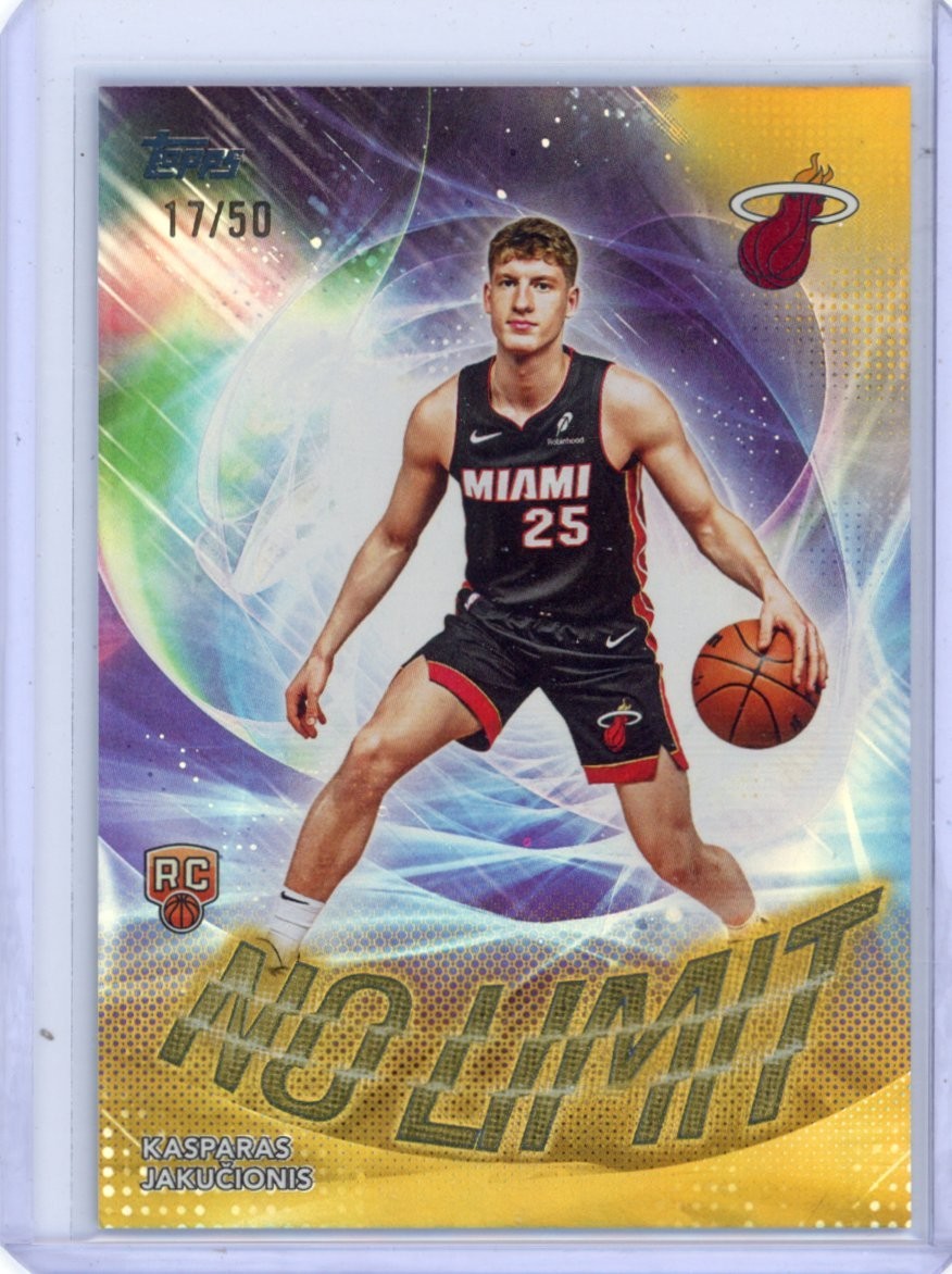 Kasparas Jakucionis 2025-26 Topps NBA Flagship #NL-20 No Limit Gold /50 Rookie