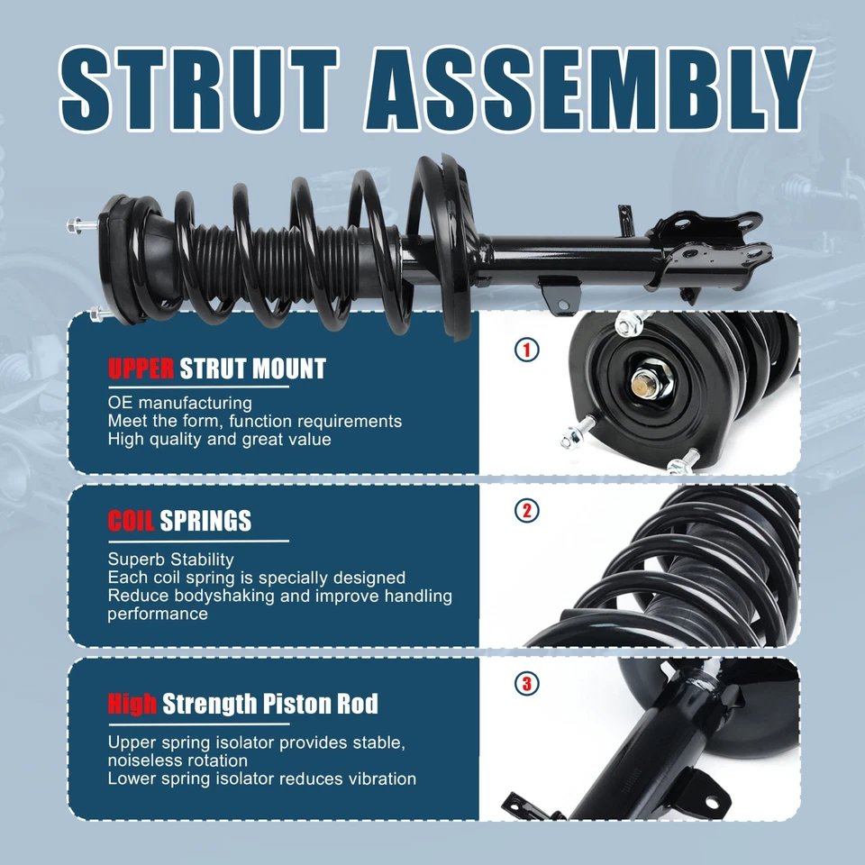 2X AWD Rear Left Right Struts for Toyota Highlander Lexus RX300 2001 2002 2003 - Image 4 of 4