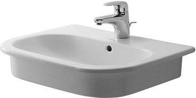 Duravit 0337540000 D-Code 21-1/2'' Specialty Ceramic Drop In Bathroom Sink