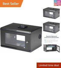 2-Post 6U Wall Mount Network Cabinet w/ 1U Shelf, 19" Wall-Mounted Server Rac...