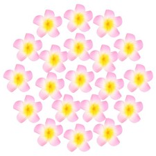 20-Pack Artificial Plumeria Flower Heads, 2.95" Fake Flowers,Yellow Heart Pink