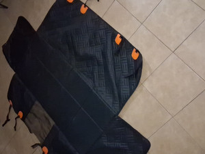 Rear Seat Padded Dog Car Seat Cover w/ Clips & Straps, Large, Polyester, Black