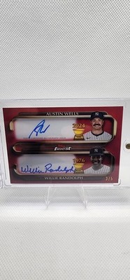 2025 TOPPS FINEST, ROOKIE CUP DUAL AUTO SSP 3/5 RED Austin Wells Willie Randolph