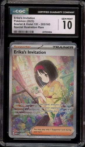 Pokemon Erika's Invitation 151 MEW EN Special Illustration Rare #203 CGC 10