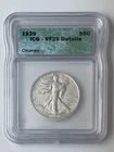 1920 Walking Liberty Half Dollar 50C ICG VF25