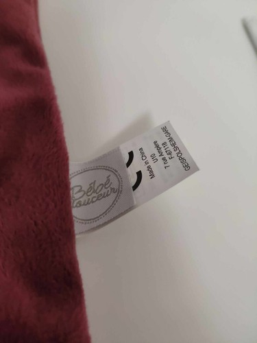 Doudou Plat/Mouchoir Écureuil Beige Blanc Rouge Bordeaux - Bébé Douceur Leclerc - Imagen 8 de 8
