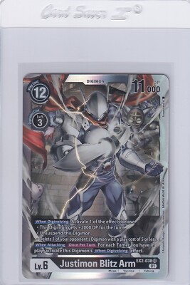 Digimon Justimon Blitz Arm EX2-038 SR Digital Hazard Holo Rare (NM/EX) FR9