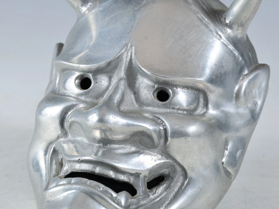 Hecho en Japón Vintage Lata (Sn) Antigua Máscara Noh Hannya 般若 -Mujer Celos- Foto 4 de 4
