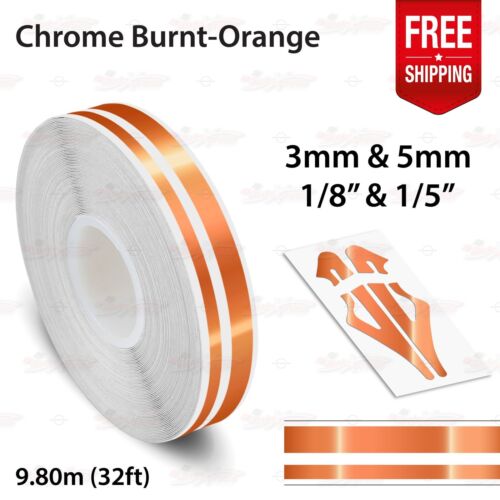 CHROME BURNT-ORANGE PIN STRIPE Car Striping TAPE Decal Adhesive Vinyl Sticker - Bild 15 von 27