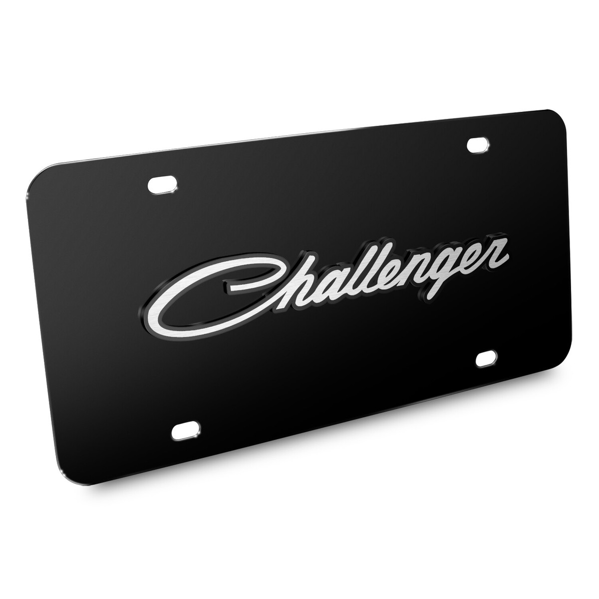 Dodge Challenger Classic 3D Logo on Black Stainless Steel