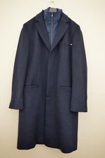 New M&S Collcetion Wool Blend Navy Removable Collar Over Coat Sz M Chest 38-40"