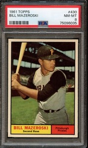 BB - 1961 - Topps - #430 - Bill Mazeroski - PSA 8 - NM-MT