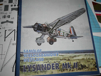 Lysander Mk II  Karton Modell  mit Selbstklebende Karton-Teile  1:33