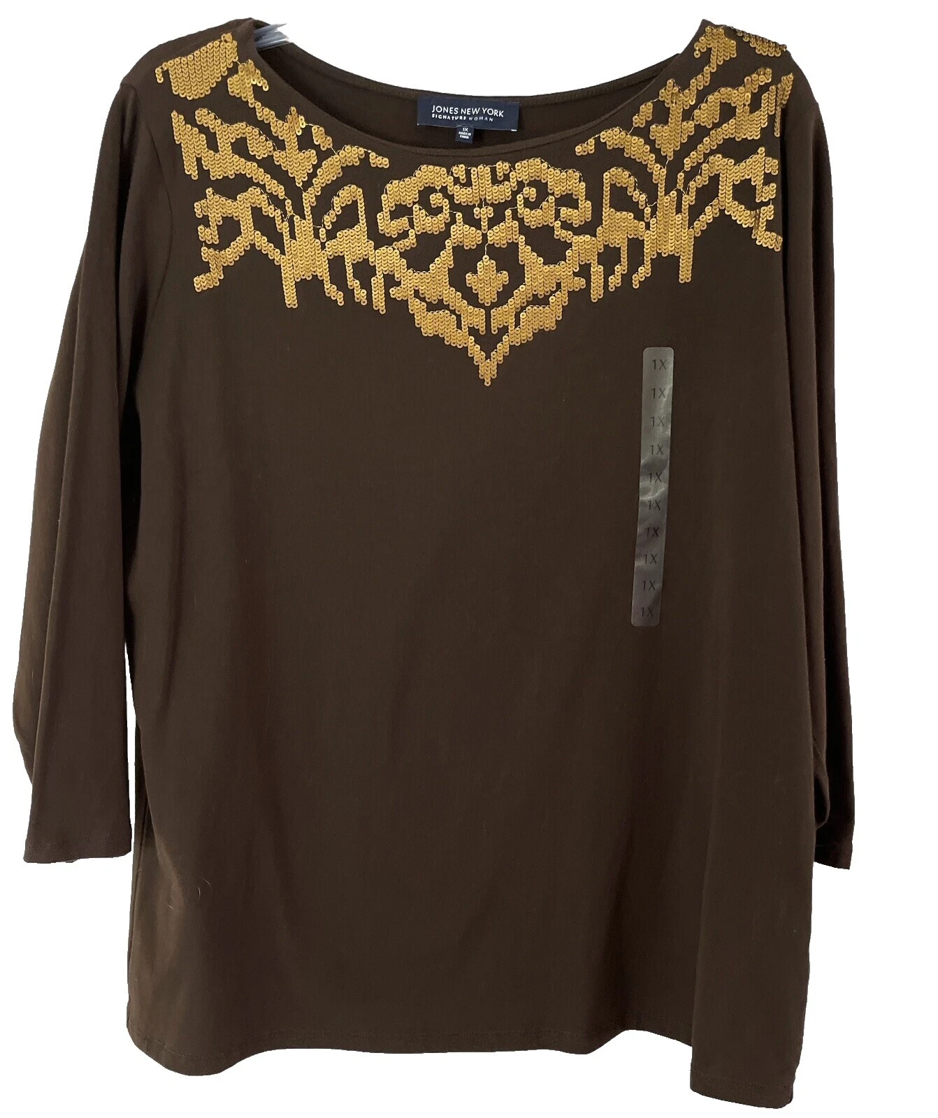 Algodón Jones New York Women's Tops Sólido de negocios para De mujer