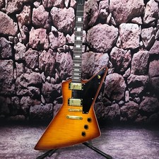 Factory customization electric guitar explorer cherry sunburst color maple top